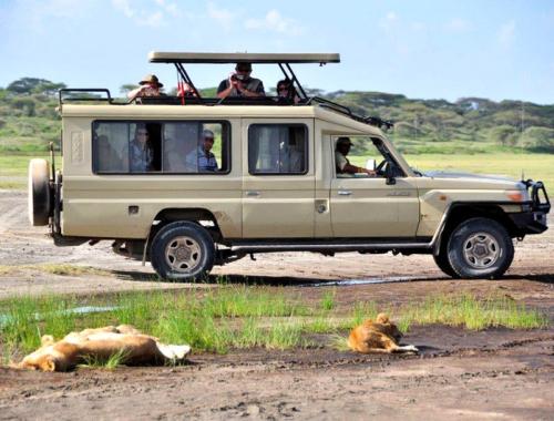 4x4 Landcruiser on game drive in Masai Mara
